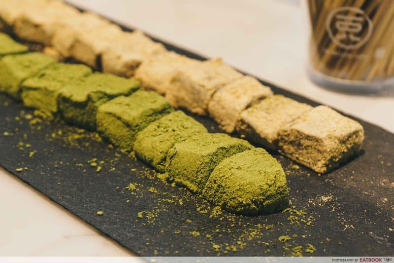 Warabi Mochi Matcha Tea